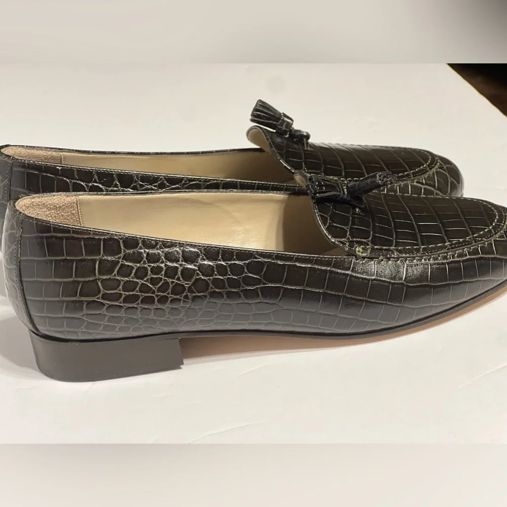 Vintage  Made In Italy Croc embossed Talbots flats Italy Size 9 1/2